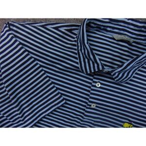 Bobby Jones Masters Shirt Mens XL Blue Striped Golf Polo Performance Shirt Italy
